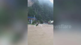 Roads flooded after heavy rain in southern Thailand