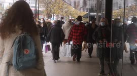People Out In Oxford Street With Bags Of Shopping