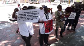 Nigerians in Cape Town protest against Buhari's government, demand apology from archbishop of Canterbury