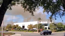 US: Brush Fire Breaks Out Near California Corona Municipal Airport