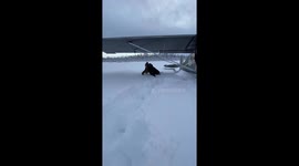 Family operating pair of planes gets stuck in snowy Alaska meadow