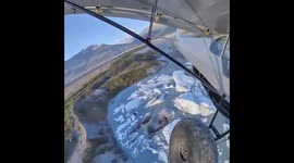 Flying the Knik glacier in Alaska