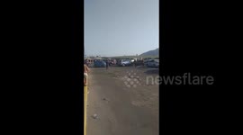 Peru: Protesters Set Up Bus As Barricade To Block Pan American Highway In Ica