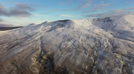 Beautiful Snow On Mountain On First Snowfall of Winter - Drone Clip 3
