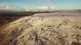 Snow In Golden Hour Light - Drone Clip 4