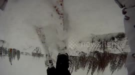 Canadian guy crashes while attempting to frontflip on skis