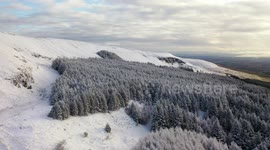 Stunning drone footage of Mullaghmore mountain as first snow of winter hits Northern Ireland