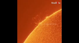 US astrophotographer records solar flare spawning on the sun's surface