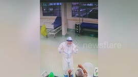 Nurse does silly dance to cheer up Covid-19 patient in the Philippines