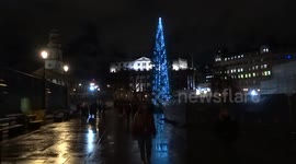Trafalgar Square Christmas Tree 2020 on the switch-on night
