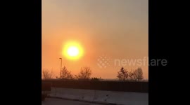 US: Fiery Sunrise Due To Smoke From Bond Fire In California 2