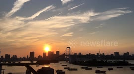 Tokyo Sunset Time Lapse at Odaiba, Tokyo, Japan