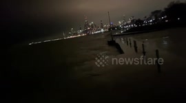 Chicago’s Lake Michigan produces large waves and flooding