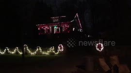 Lit up Christmas Decorated House