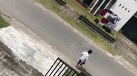 Prevent Corona, Children Playing Ball Between Houses