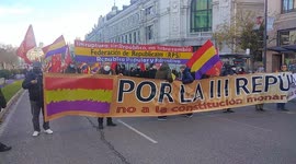 Manifestación contra la constitución monárquica del 78 y la unidad antifascista