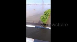 Heavy rain caused flooding in Italy