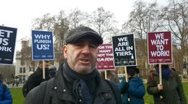 UK hospitality workers stage protest outside Parliament against COVID-19 restrictions