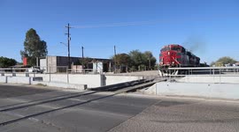 Passage of train and wagons on the tracks. Ferromex railway. Mexican railways as they pass through San Pedro el Saucito, Sonora, Mexico. Transportation, communications