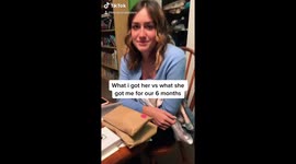 'Outmatched by a mile!' Girlfriend outdoes boyfriend in thoughtful gifts as cute couple celebrate 6-month anniversary