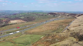 M62 Motorway - Stott Hall Farm - Booth Wood Reservoir - During Covid - Quite Motorway - Famous Farm in the middle of the motorway - 2