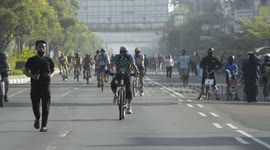 Massive Car Free Day celebration in Bekasi City, Indonesia during COVID-19 pandemic