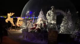 Socially distant Santa: Father Christmas spreads cheer from INSIDE giant snow globe in Denmark