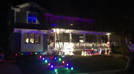 Christmas house decorations — Santa Claus, Manger, Flying Pig, Reindeer, Sleigh, Dogs