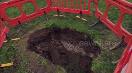 Mysterious sinkhole appears at ancient church after heavy rain in Kent, UK