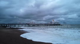 Birds Flock Around Eastbourne Pier