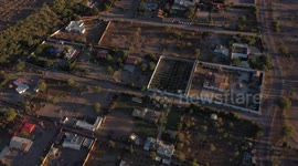 Aerial view of country houses, country lands and farms in San Pedro el Saucito, el Tronconal and Real del Alamito, Sonora, Mexico. rural area