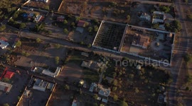 Aerial view of country houses, country lands and farms in San Pedro el Saucito, el Tronconal and Real del Alamito, Sonora, Mexico. rural area