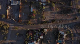 Aerial view of country houses, country lands and farms in San Pedro el Saucito, el Tronconal and Real del Alamito, Sonora, Mexico. rural area