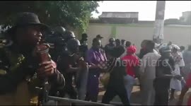 National Democratic Congress supporters clash with police in Ghana