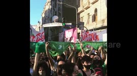 Pro-choice protesters rally in Buenos Aires as Argentine lawmakers debate abortion bill