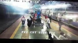 Railway cop rescues woman from being run over by train in western India