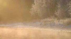 Freezing air returns to areas of Sweden inside the arctic circle as the rivers begin to freeze