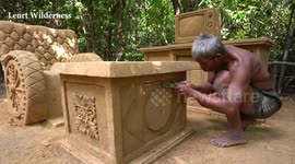 A Fluent Craftsman Build Attracted Living Room From Muds By his Skill
