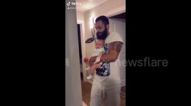 The cutest reaction you'll ever see when dad pretends to accidentally hit and consoles his baby in New Mexico