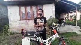 Man builds innovative bicycle to sanitize roads in northeastern India