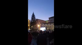 Christmas tree, Nativity scene lit up in St. Peter’s Square in Vatican City