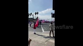 US: Pro-Trump Rally In Huntington Beach, California