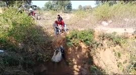 Local youths team up to rescue fallen bull from 25-foot-deep well in India