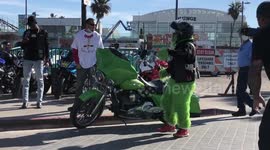 Grinch Biker doing the Nae Nae! and Stole Christmas!