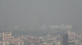 Severe air pollution covers Bangkok, Thailand