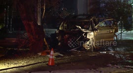 At least one killed when vehicle crashes near Corona and catches fire