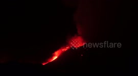 Mount Etna erupts in Sicily spewing lava into the air