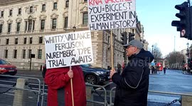 Over a hundred anti-lockdown protesters voice their anger in Parliament Square