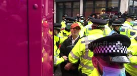 Anti covid vaccine protester getting arrested