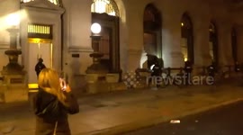 Man Scales Church Wall Attempting to remove BLM Banner In DC